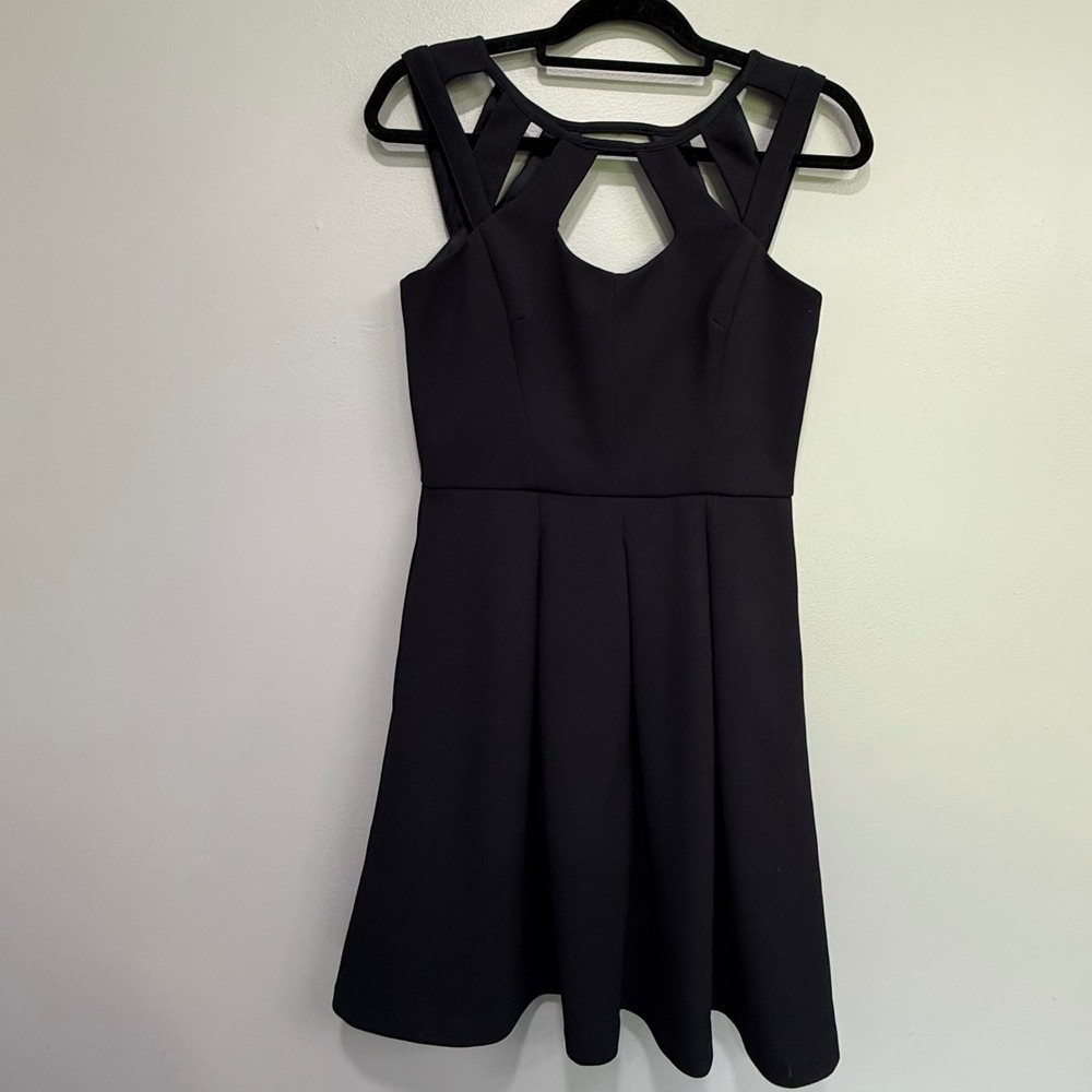 Betsey Johnson Black Cutout Neckline Fit and Flare Skater Dress Size 6